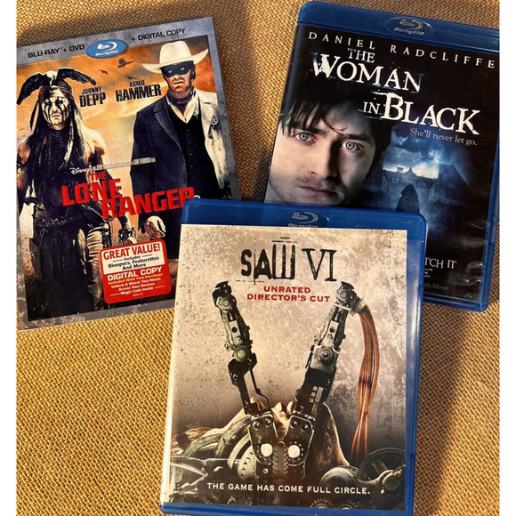 Blu-Ray Lot of 3 -Saw VI, Lone Rangers and The Woman in Black - Picture 1 of 5